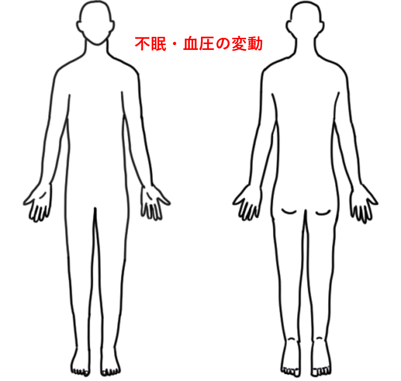 人体評価表不眠血圧の変動画像